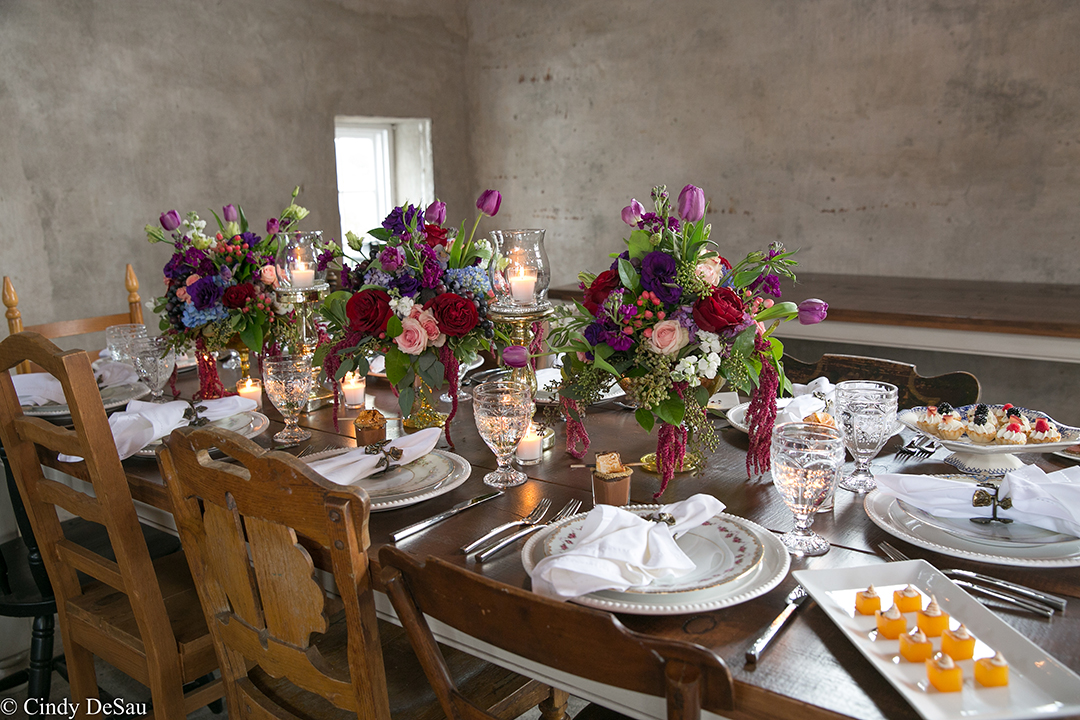 farm table set for a wedding